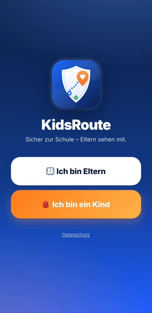 Startbild: Eltern oder Kind wählen